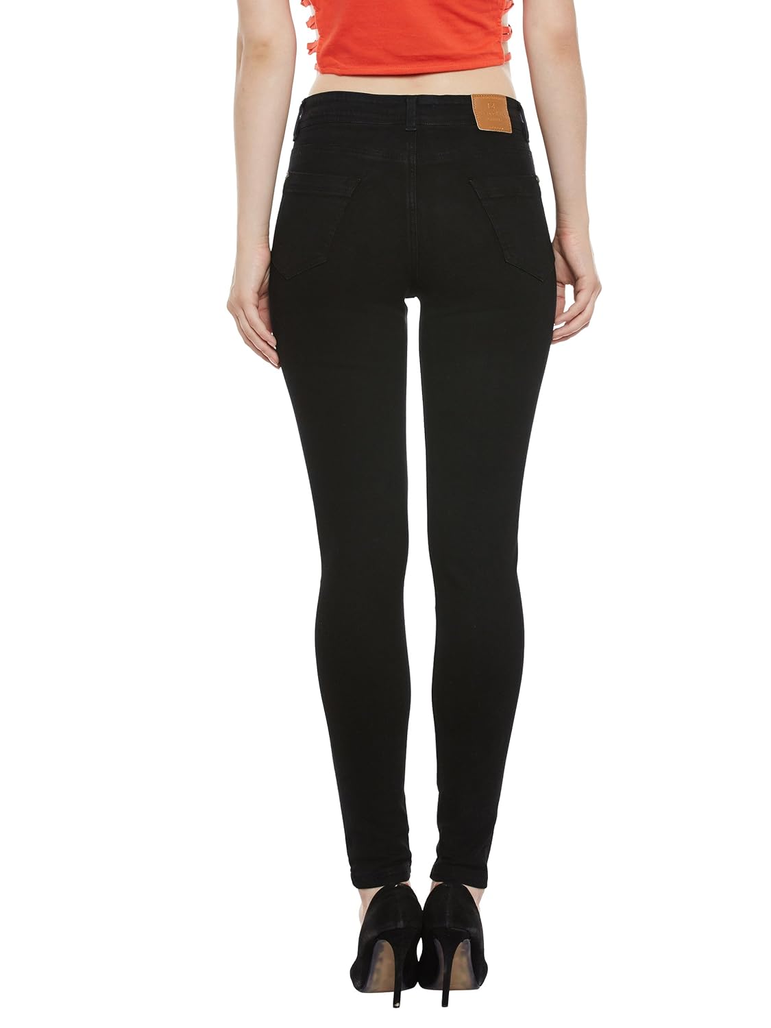 miss chase women's black slim fit ripped jeans