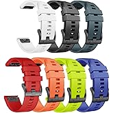 ANCOOL for Fenix 5/Fenix 6/Fenix 7 Band 22mm Silicone Watch Band for Fenix 8 Fenix E 47mm/Fenix 5 Plus/Fenix 6 Pro/Fenix 7 Pro/Forerunner 935(7pcs Set)