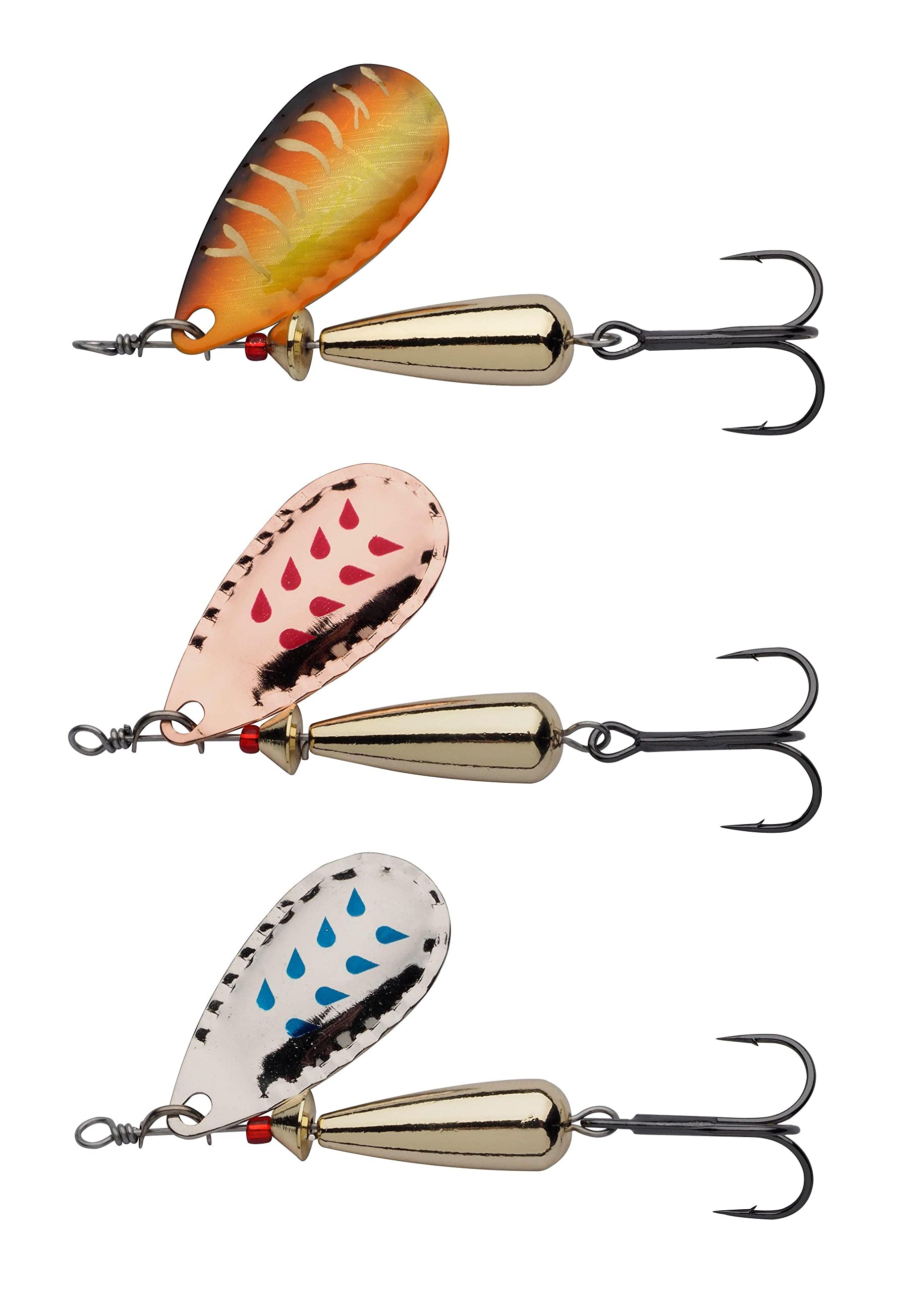 Abu Garcia Droppen 3 Pack, Fishing Hook, Hard Lures, Long Casting Vibration Spinner Blade Lures for Predator Fishing - Perch, Chub, Pike, Trout, Salmon, Sea Trout,Unisex, Assorted, 6g | 44mm