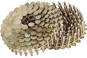kimllier 7200 Count Coil Siding Nail Full Round Head Wire Collated Coil 15-Degree 7/8-Inch x .120-Inch Smooth Shank Electro Galvanized Coil Roofing Nails