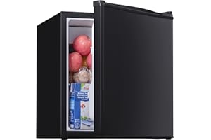 Tehanld 1.7 Cu.Ft Small Fridge for Bedroom Office, Small Refrigerator with Freezer, Auto Defrost, Low Noise, Energy Saving, Compact Refrigerator for Bedroom, Office, Dorm, Black