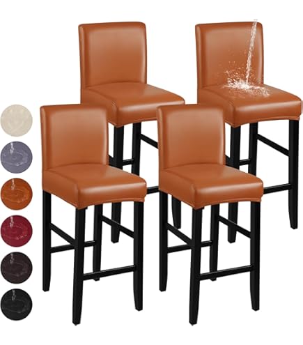 P,4PCS,Mswborml Printed Reusable Pub Counter Stool Chair Covers With