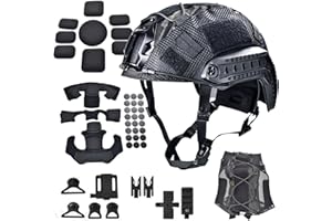 HDLSINA Airsoft Fast Helmet Set with Cover ，Tactical Paintball Helmet Internal Memory Foam Protective Pad Adjustable Size for Adult and Teenager