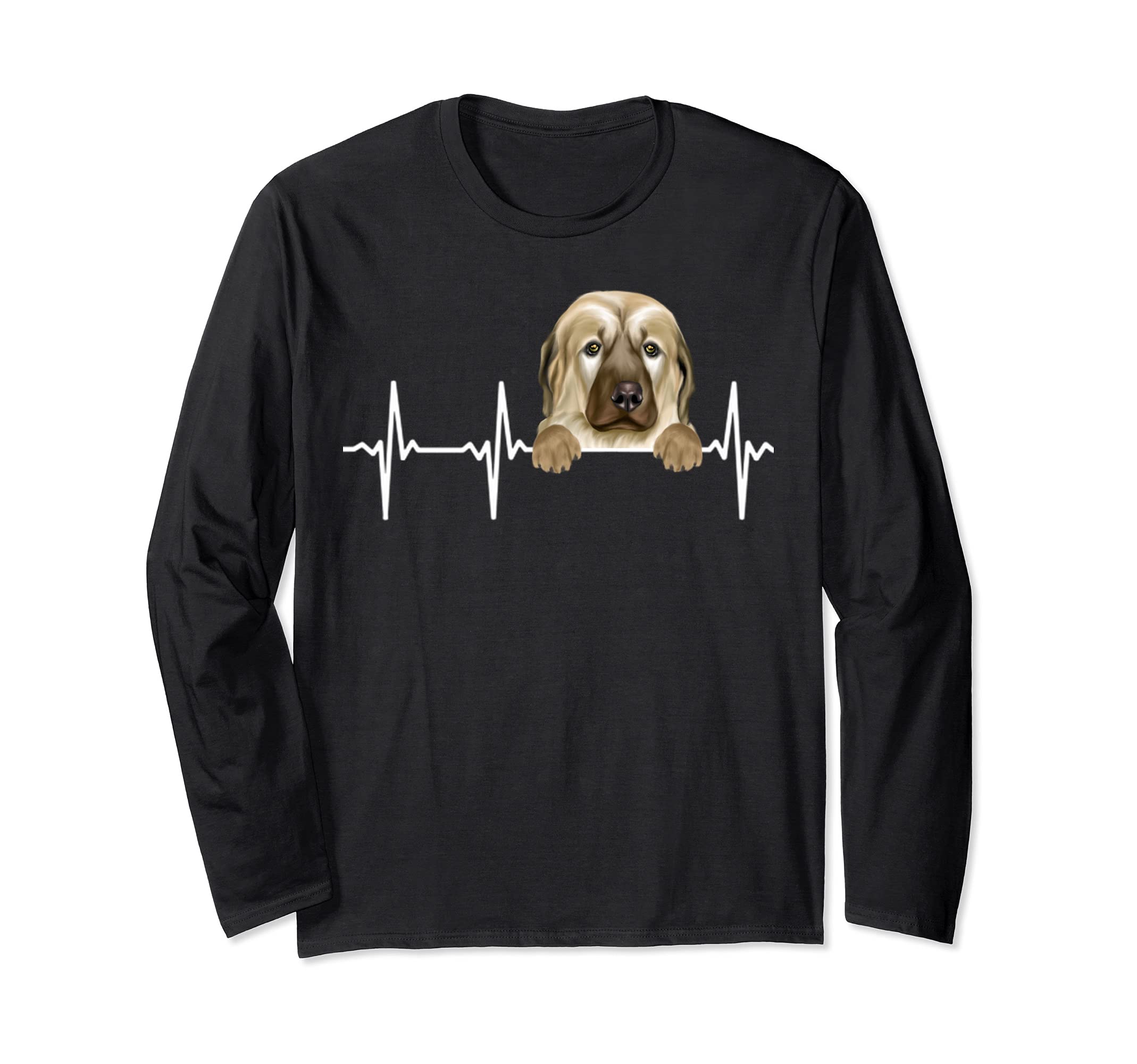 Funny Dog Heartbeat For Anatolian Shepherd Dog Lovers Long Sleeve T-Shirt