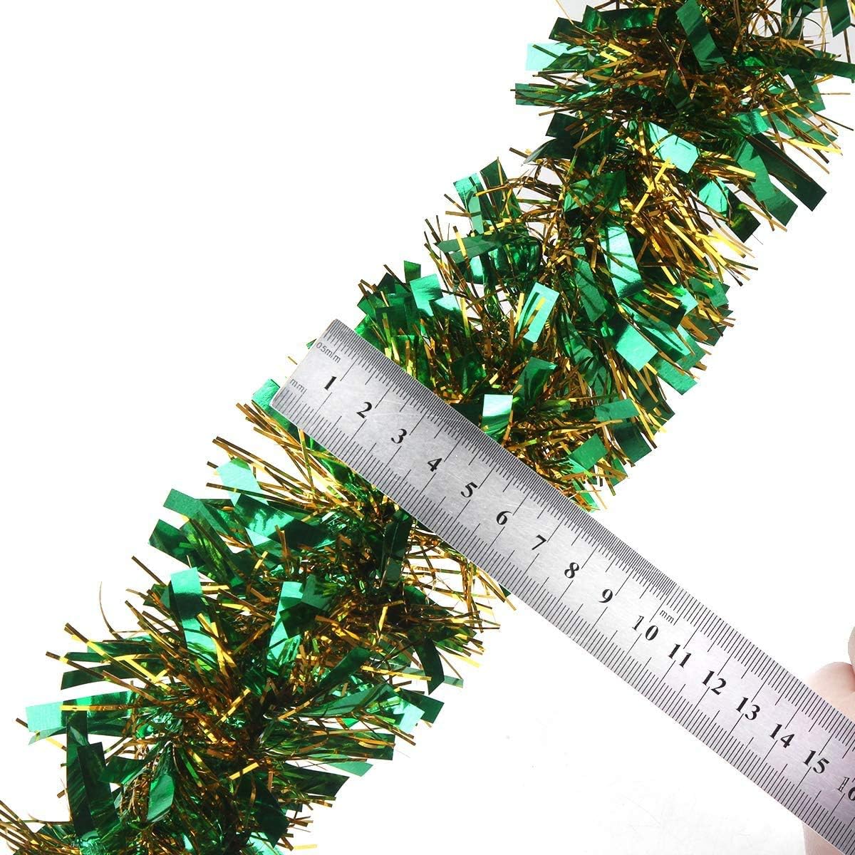 Orpelli e festoni Veylin 10 m colore verde/oro colori misti Ghirlanda decorativa per albero di Orpelli e festoni Veylin 10 m colore verde/oro colori misti Ghirlanda decorativa per albero di