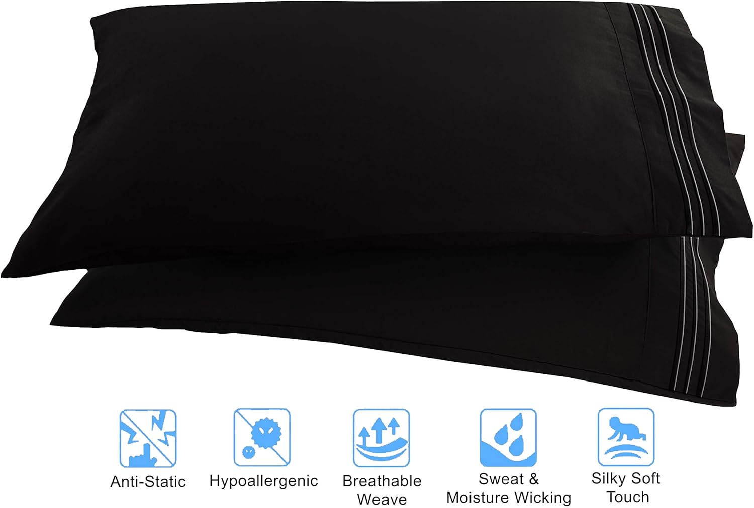 Elegant Comfort 1500 Thread Count Wrinkle & Fade Resistant Egyptian Quality 4-Piece Bed Sheet Set Ultra Soft Luxurious Set Includes Flat Sheet, Fitted Sheet and 2 Pillowcases, Full Size, Blackout: Home & Kitchen