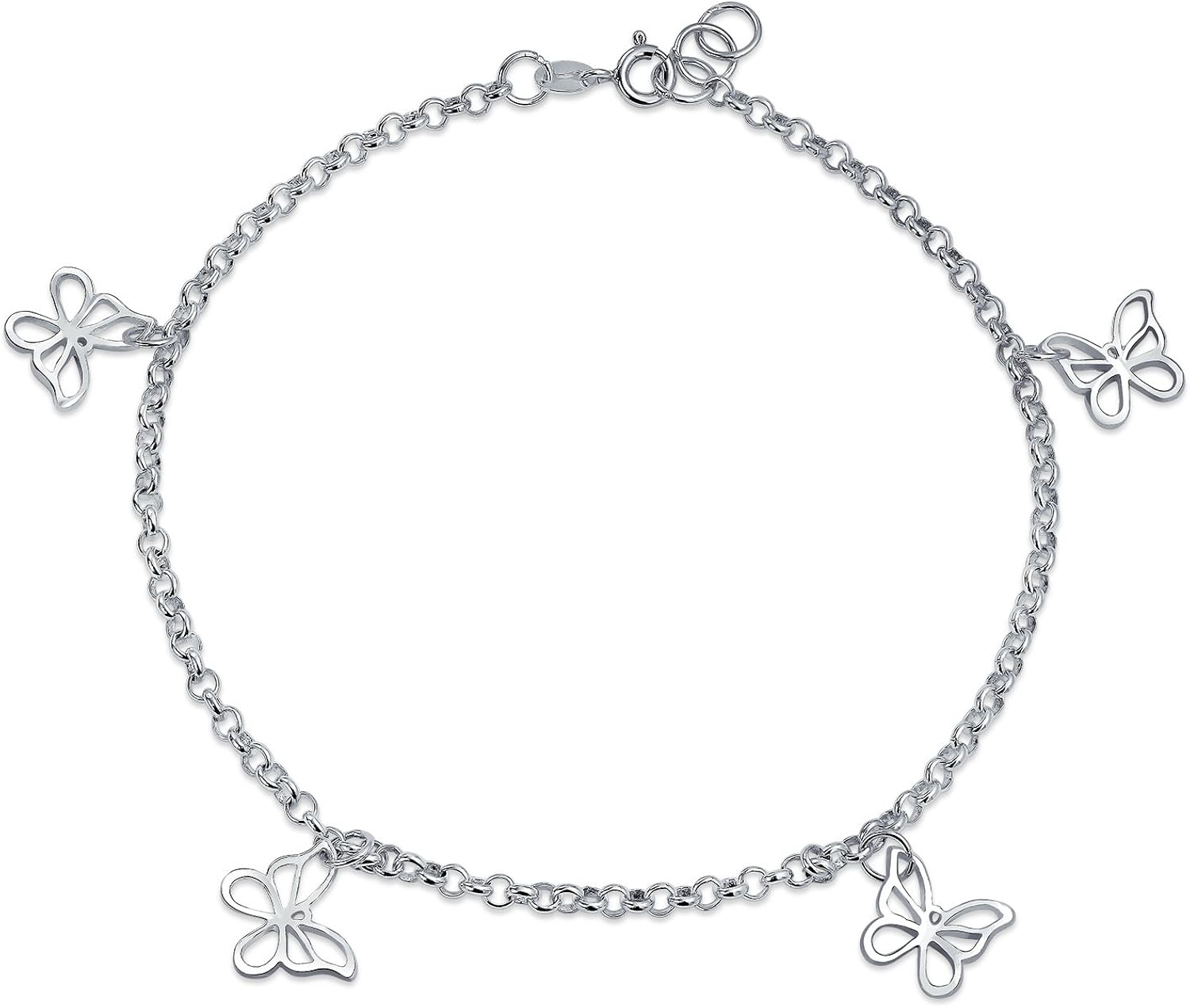 4 Multi Butterfly Anklet Dangle Charm 