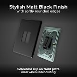 British General BG Electrical Double Wall Light Switch 2 Way Matt Black FFB42 view 2