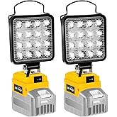 Cordless LED Work Light for Dewalt 20V Battery (Tool Only) 48W 4800LM,Electric Work Light Cordless with 140 Degree pivoting B