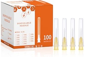 FJNATINH 30Ga 0.5inch/13mm Disposable sterile Needles,Individually Wrapped,Pack of 100