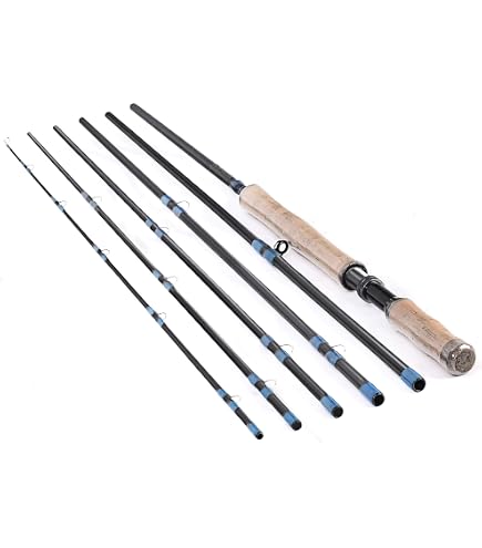 13ft 8-9wt or 14ft 9-10wt 6 Pieces Sections Carbon Spey Fly Fishing Rod Pole Double Hand Medium Fast Freshwater and Saltwater Fly Fishing (14ft 9-10wt) : Sports & Outdoors