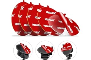 PORMKIG 5pcs Sticky Adhesive Pad for Dash Cam Mount, Double-Sided Strong Mounting Tape Circle Sticker Replacement for Car Windshield Dashcam Windscreen Window Glass Suction Cup Camera Holder (63mm/ 2.48")