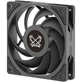 Scythe Wonder Tornado 120 PWN High-Performance Computer Case Fan,120mm x 25mm, Fluid Dynamic Bearing, 4-Pin Connector (2000RPM Black, 1)