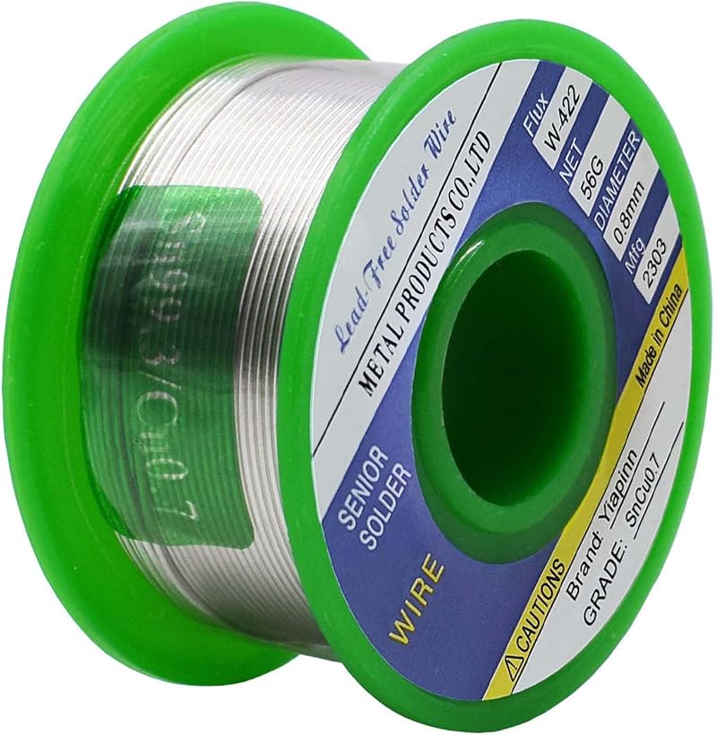Yiapinn Solder Wire Net 50g Sn99.3 Cu0.7 Rosin Core 0.8mm Lead Free