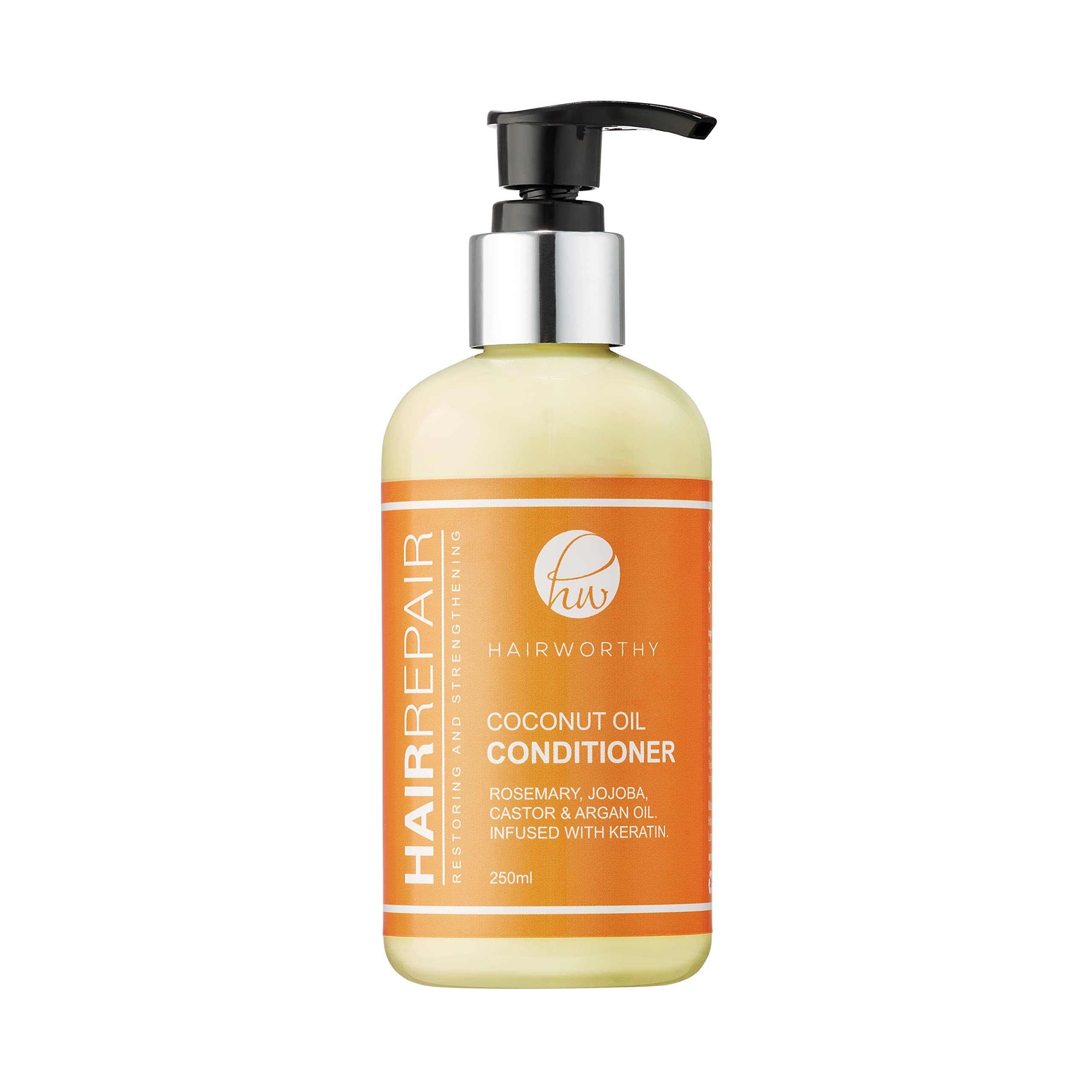 Hairworthy Hairrepair Coconut Oil Conditioner - ROSEMARY, JOJOBA, CASTOR & ARGAN OIL. INFUSED WITH KERATIN.