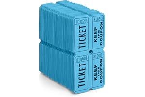 HENRY DOTS 50/50 Double Raffle Tickets - Blue - 100 Ticket Count Per Pack - Easy Tear Away Stubs for Contact Info - Raffle Drum Tickets for Drinks, Carnival, Chinese Auction, Events