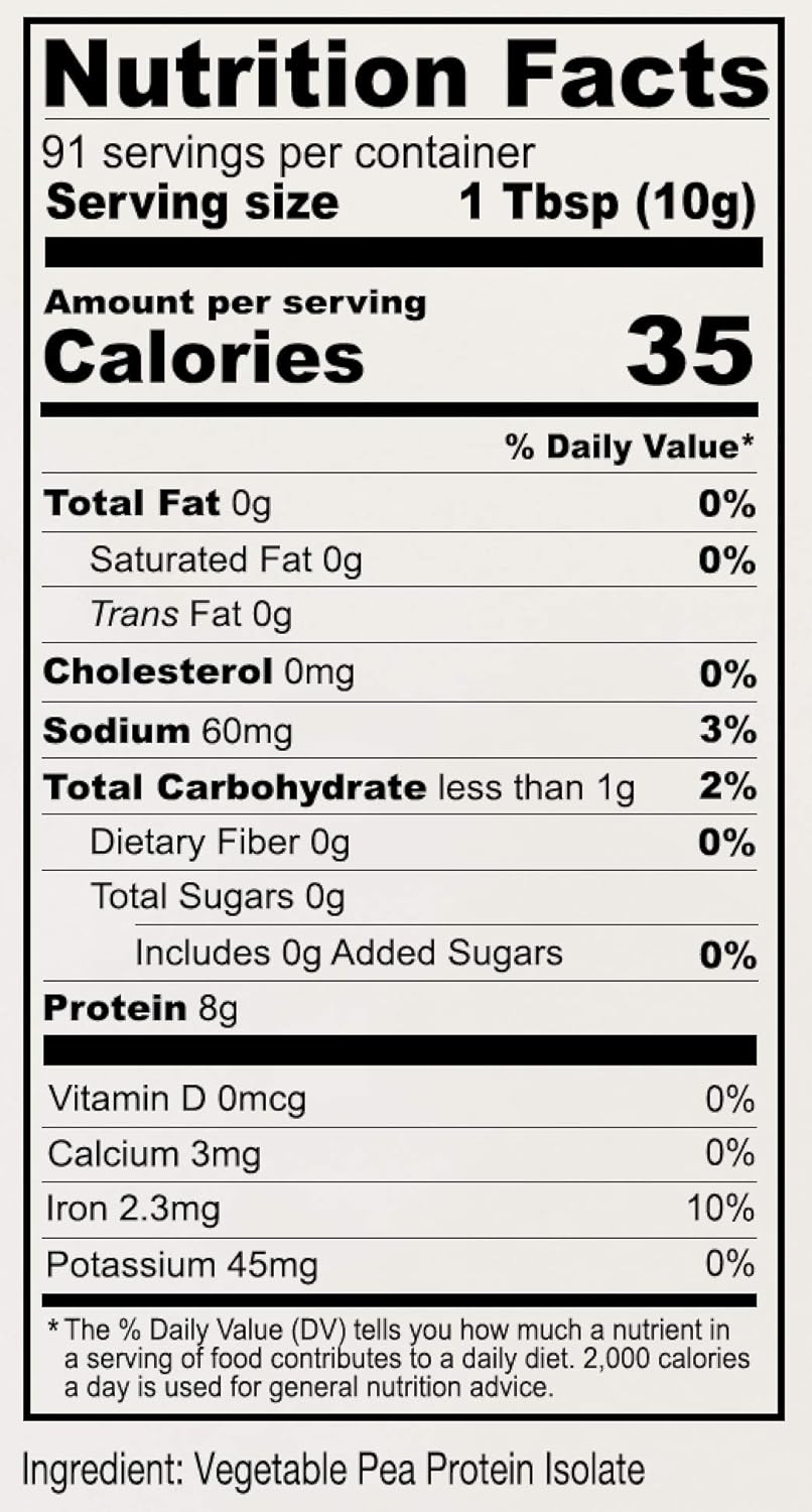 Anthony's Premium Pea Protein, 2 lb, Plant Based, Gluten Free, Unflavored, Vegan, Keto Friendly: Health & Personal Care