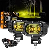 Auxbeam LED Amber Fog Light, 4Inch 60W Led Driving