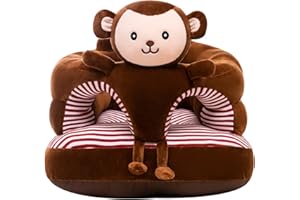 PUXU Baby Support Seat, Cute Baby Sofa Chair for Sitting Up, Comfy Plush Infant Seats (Monkey,W17.5 x H17.5)