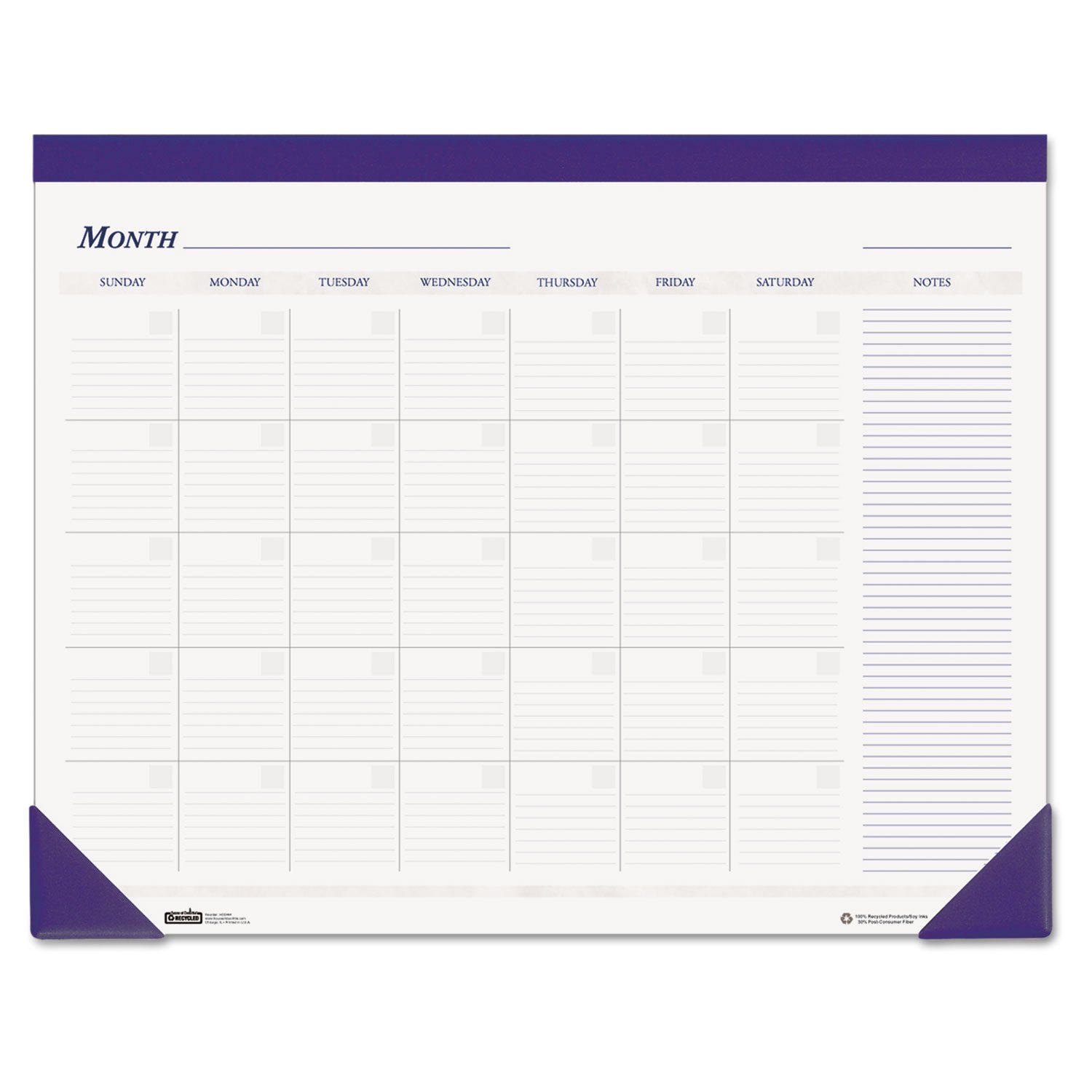 House of Doolittle Non-Dated Desk Pad Calendar, Blue, 22 x 17 Inch (HOD464)
