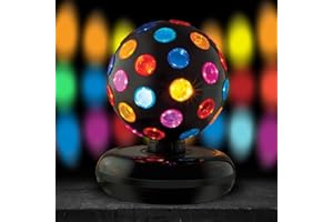 Kicko Spinning Disco Ball - 11-Inch Disco Ball Decor with Party Lights 360 Degree Rotating Neon LED Light for Kids and Adults - Colorful Flashing for 80s Party and Events