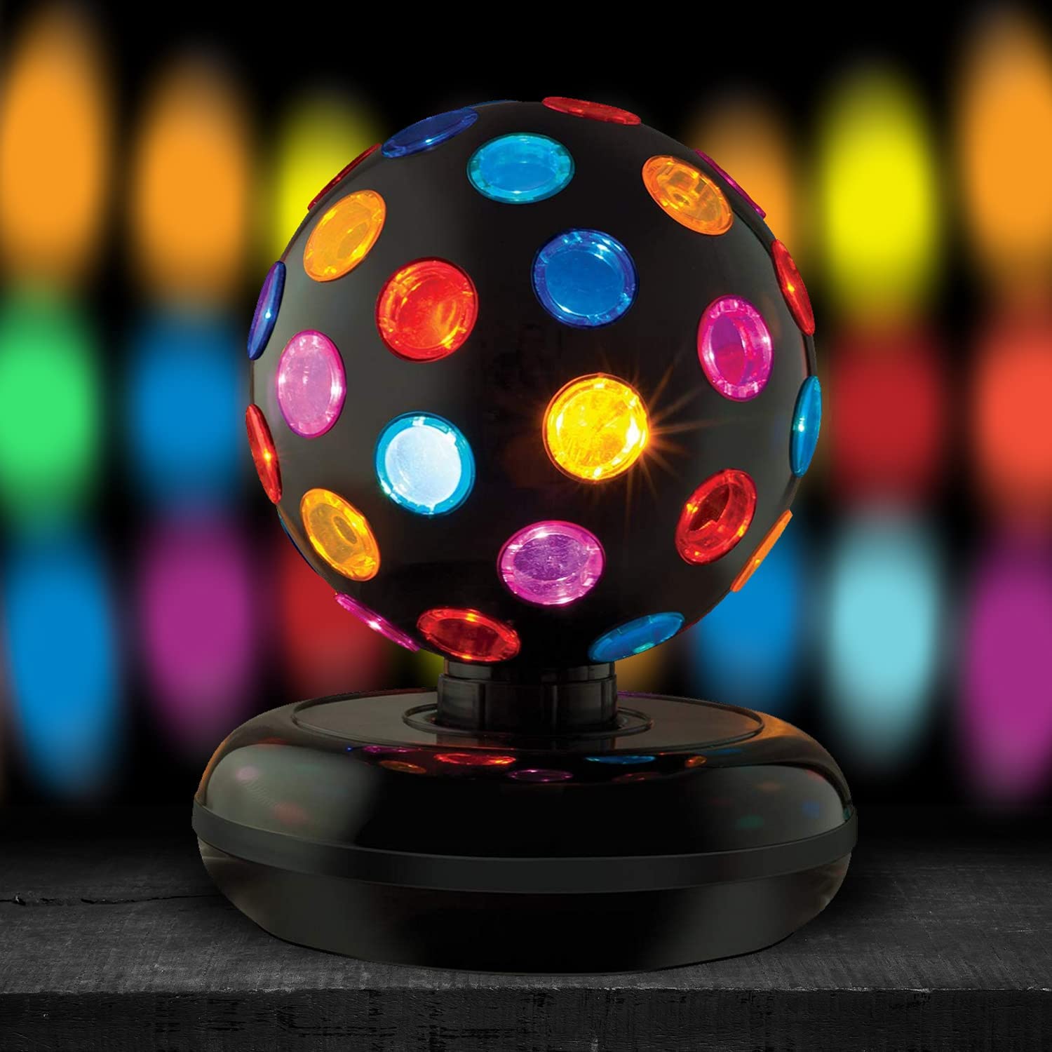Photo 1 of Kicko Spinning Disco Ball - 11-Inch Disco Ball Decor with Party Lights 360 Degree Rotating Neon LED Light for Kids and Adults - Colorful Flashing for 80s Party and Events
