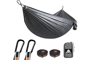 NATUREFUN Ultra-Light Travel Camping Hammock | 300kg Load Capacity,Breathable,Quick-Drying | 2 x Premium Carabiners,2 x Nylon Slings Included | Outdoor Indoor Garden