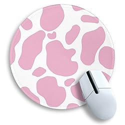 Cute Cow Print Round Mouse Pad, Small Mousepad for