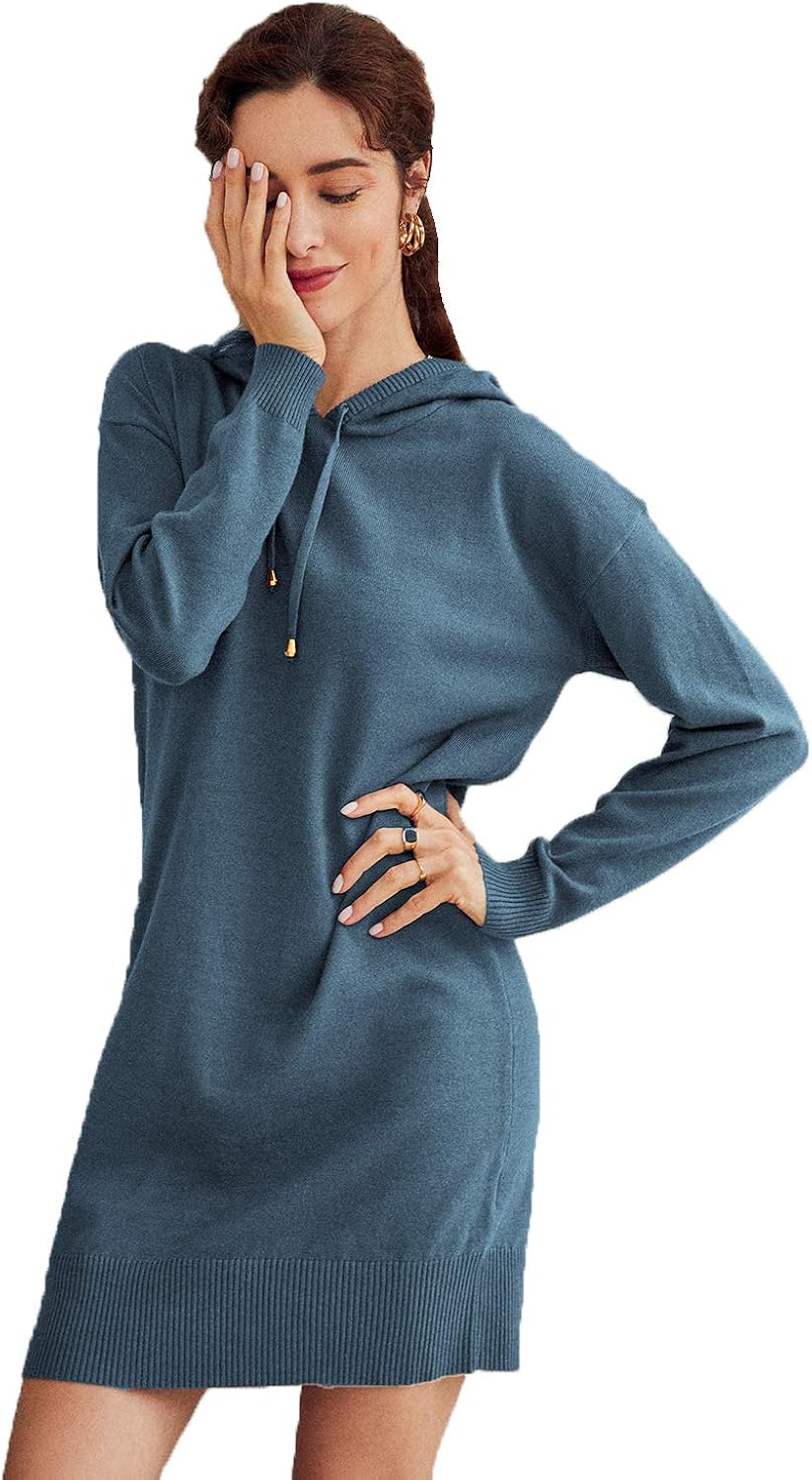 hooded knit dress