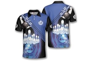 PRIMESTY Bowling Shirts for Men, Short-Sleeve Bowling Jerseys for Team, Bowling Men's Polo Shirts