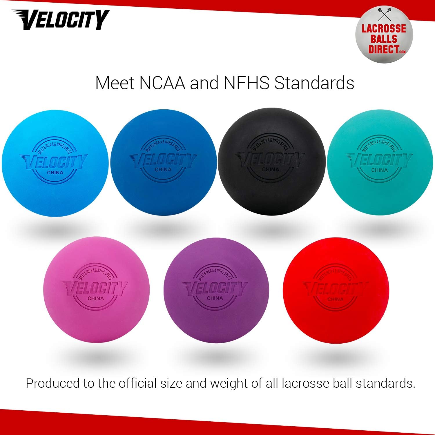 Velocity Lacrosse Balls – Official Sized NFHS, SEI, and NCAA Approved - Meets NOCSAE Standard | Approved Competition Colors and Single or Bulk Sizing Available. : Sports & Outdoors