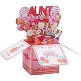 Happy Birthday Aunt Pop up Card, Funny Happy Birthday Auntie Pop up Card with Envelope Creative Aunt Birthday Gift from Niece Nephew Delicate Birthday Gift Idea for Aunt
