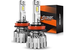 SEALIGHT H11 Bulbs, 70,000LM Super Bright 6500K Cool White H11/H9 Bulbs, 70000Hours Lifespan, H8/H9 Fog Bulbs with 15000RPM Cooling Fan, Pack of 2