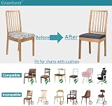 Granbest Jacquard Dining Chair Slipcovers Set of 4, Grey, 36-46cm Seats view 5