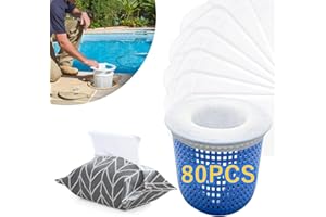 MPINOI 80 Pcs Pool Skimmer Filter Socks for Above Ground and Inground Pool Skimmer Basket, Pool nets for Cleaning, Ultra Fine Mesh Screen Socks for Pool Skimmer Basket with a Bag for Storage