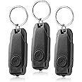 BARRYSAIL USB Rechargeable Keychain Light, 3pcs Mini LED Flashlight with Keyring, Great EDC Tool, Gift for Kids Teens (3, Black)