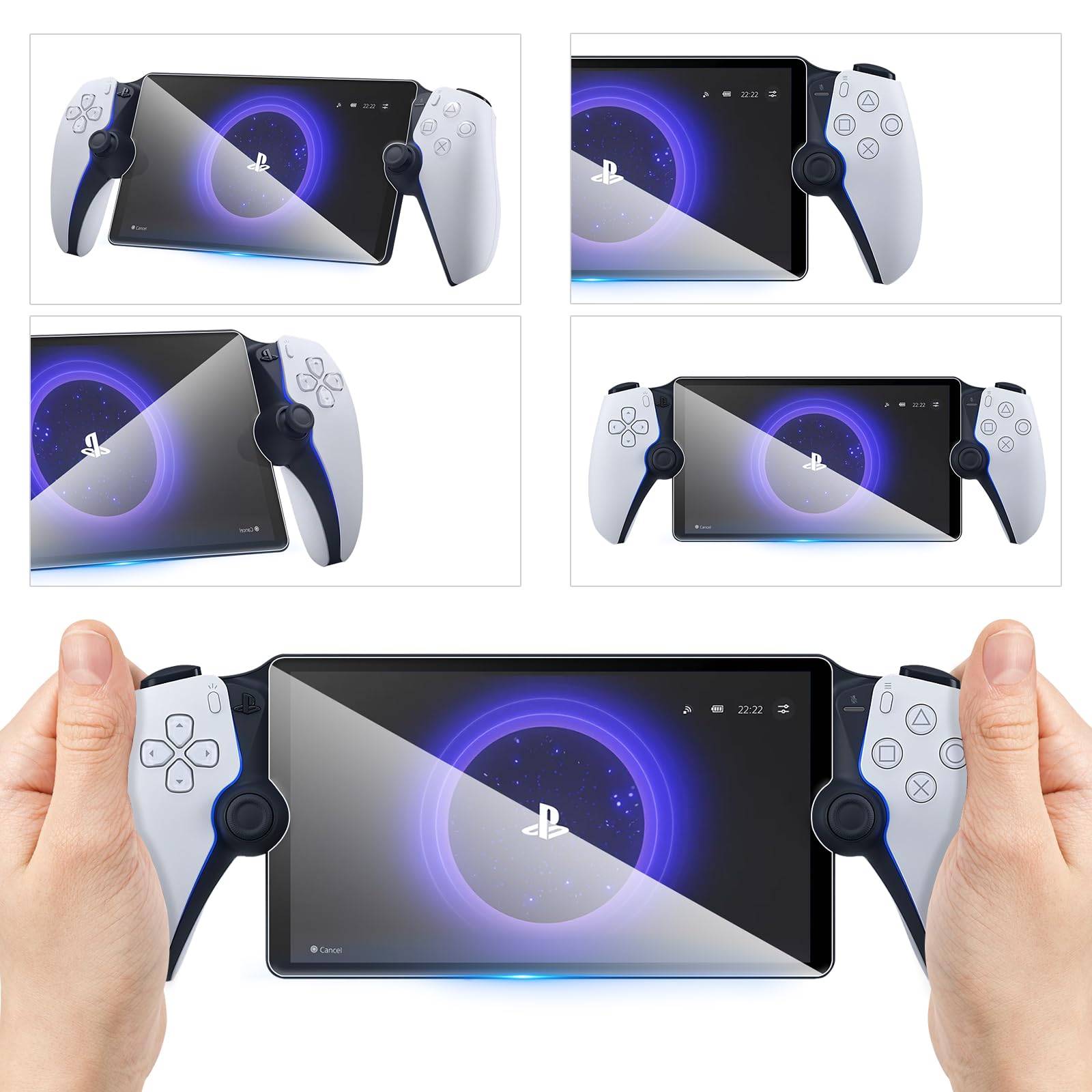 Diruite 3 Pieces Protection for Sony PS5 PlayStation Portal Tempered Glass Screen Protector, HD Anti-Scratch Protective Screen for Playstation Portal
