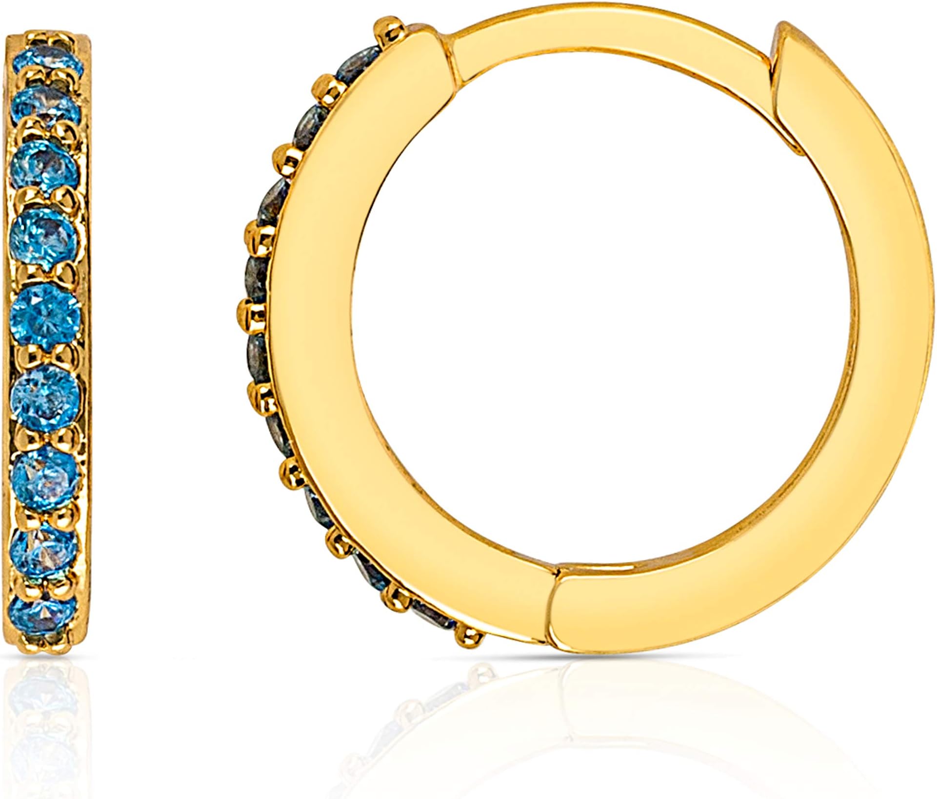 18K Gold Plated Cubic Zirconia Cuff Earrings Huggie Hoop