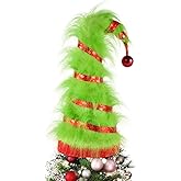 ZpigToor Lime Green Hat Tree Topper Funny Christmas Tree Topper Whimsical Tree Topper for Prelit Christmas Tree Xmas Tree Decoration