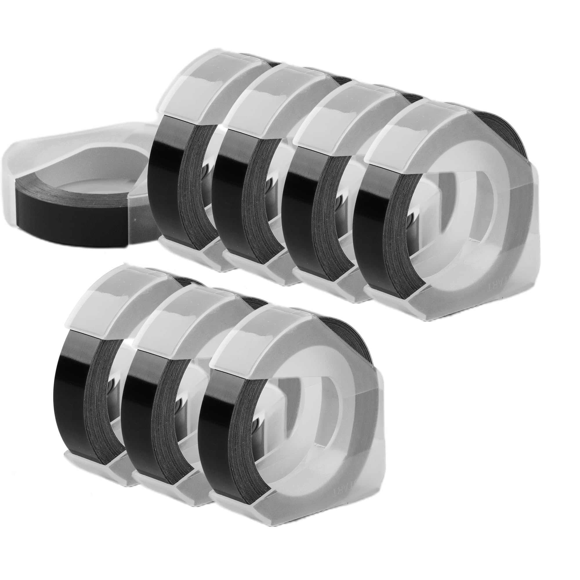 Photo 1 of Suminey 3D Express Labels Tape Replacement for DYMO Embossing Label Maker Organizer Xpress Pro 12965,3D Plastic Embossing Refills, Self-Adhesive Embossed Label Tapes 3/8 inch x 9.8, 8 Rolls Pack