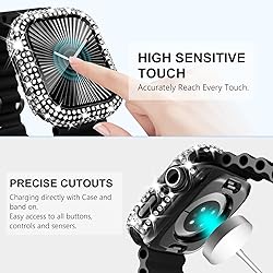 WINGLE 2-in-1 Waterproof Bling Case for Apple Watch