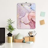 Hnogri A4 Clipboard Pink Marble Low-Profile Clip Fashion Desk Organizer view 4