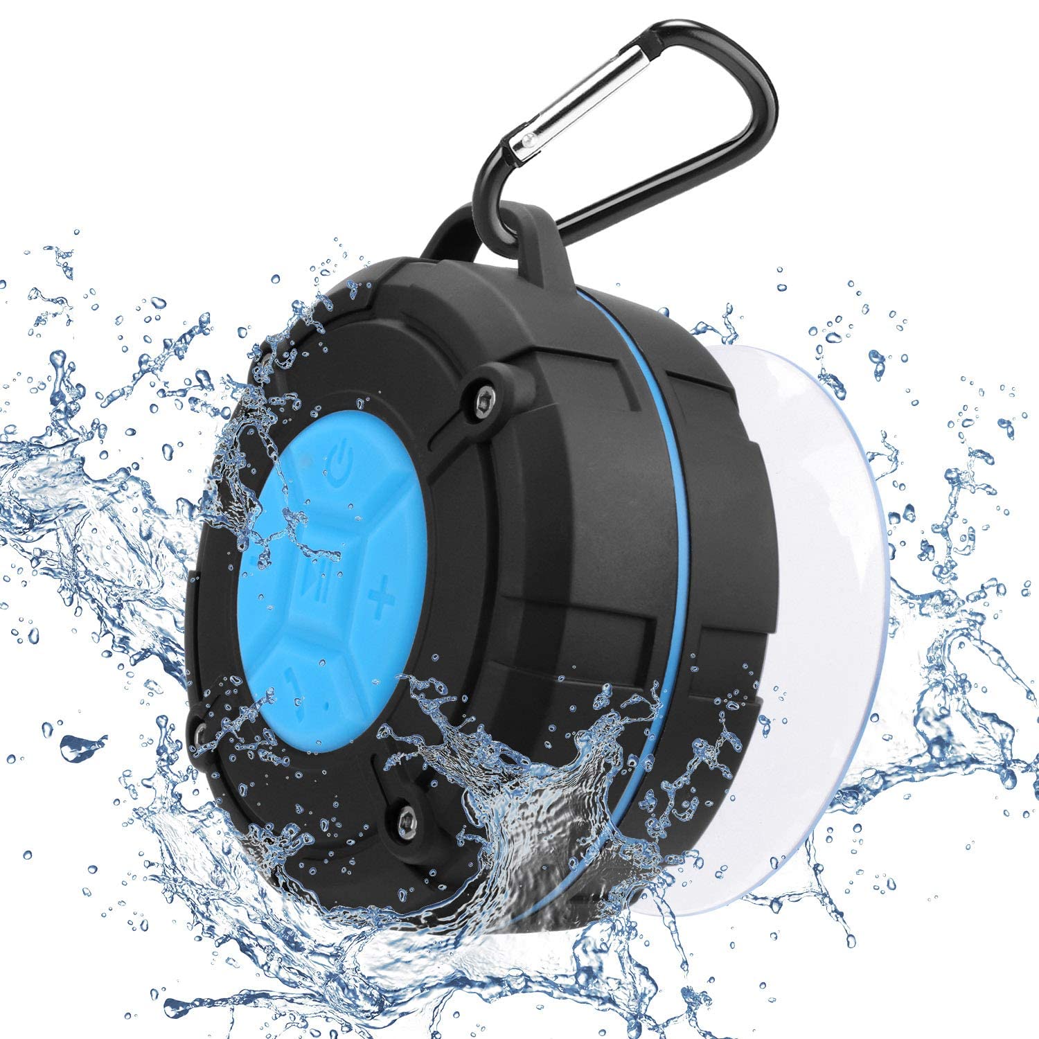 PEYOU Waterproof Shower Speaker Microphone with Suction Cup Portable for Home, Outdoor Compactible with Smartphones,iphone,iPad,Samsung and Huawei