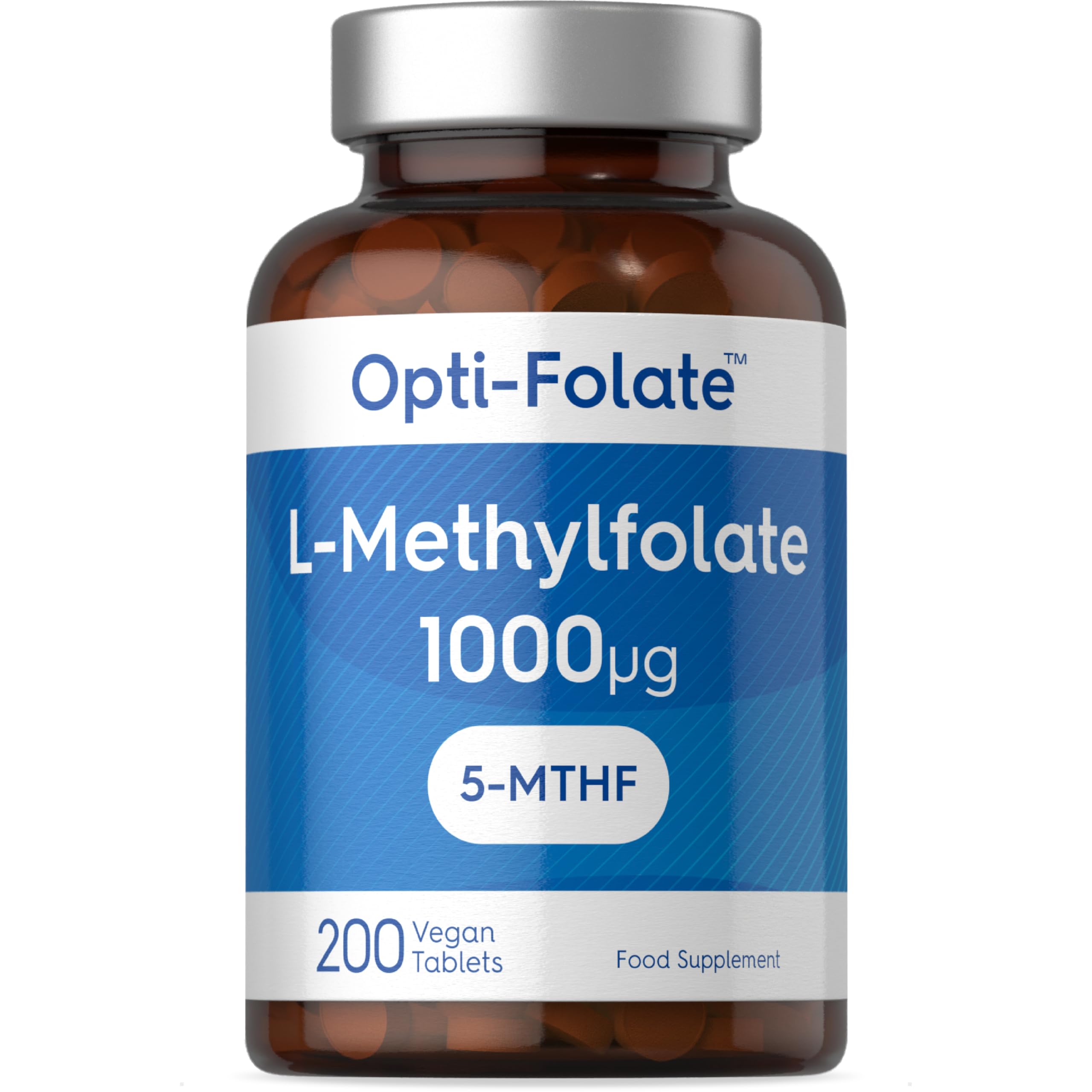 L-Methylfolate 5-MTHF 1000mcg | 200 Vegan Tablets | Active Form of Folic Acid | by Opti-Folate