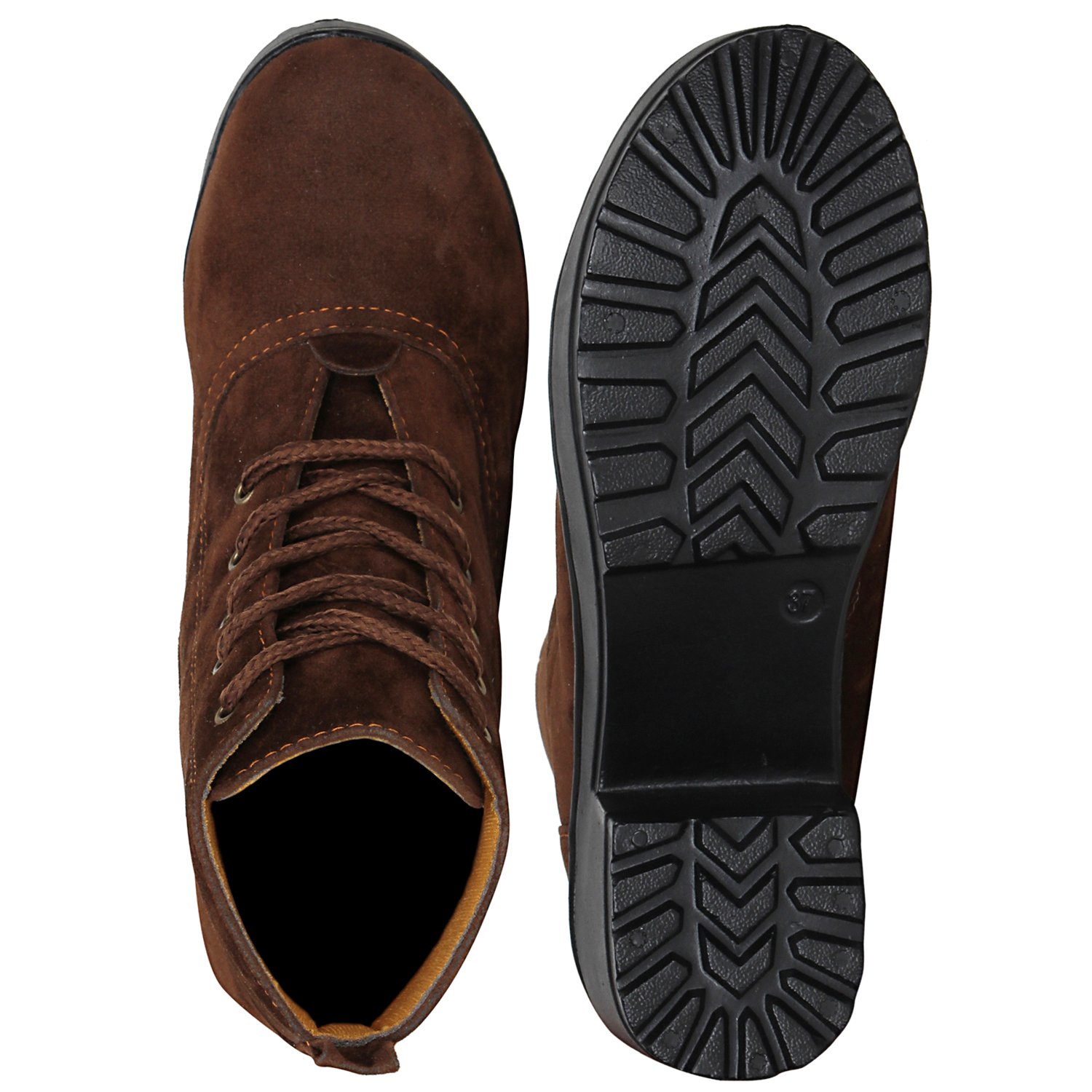 fashimo women's black leather look ankle length boot