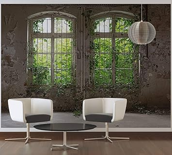 Awallo Fototapete Alte Fenster In Beige Braun Grun Vliestapete 350x255cm Xxl Bild Tapete Wand Bild Digitaldruck Amazon De Baumarkt