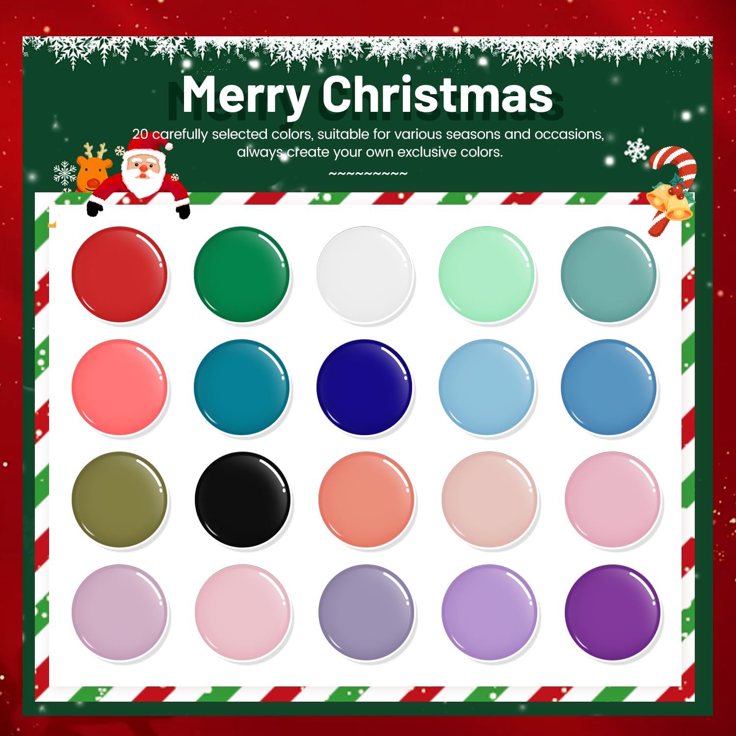 JODSONE Gel Nail Set 20 Colors High Shine Gorgeous Gel Polish Base Top Matte Coat Nice Gifts Show Charm - Image 4