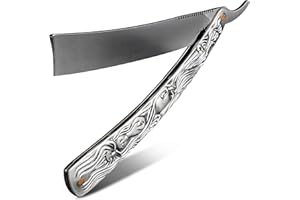 LIBERHAUS Professional Mens Straight Razor – 11.4" Barber Straight Razors for Men with Pre-Sharpened Carbon Steel Blade – Rust-Resistant & Easy to Clean Shaving Knife for Men, Ergonomic Handle & Durable Build