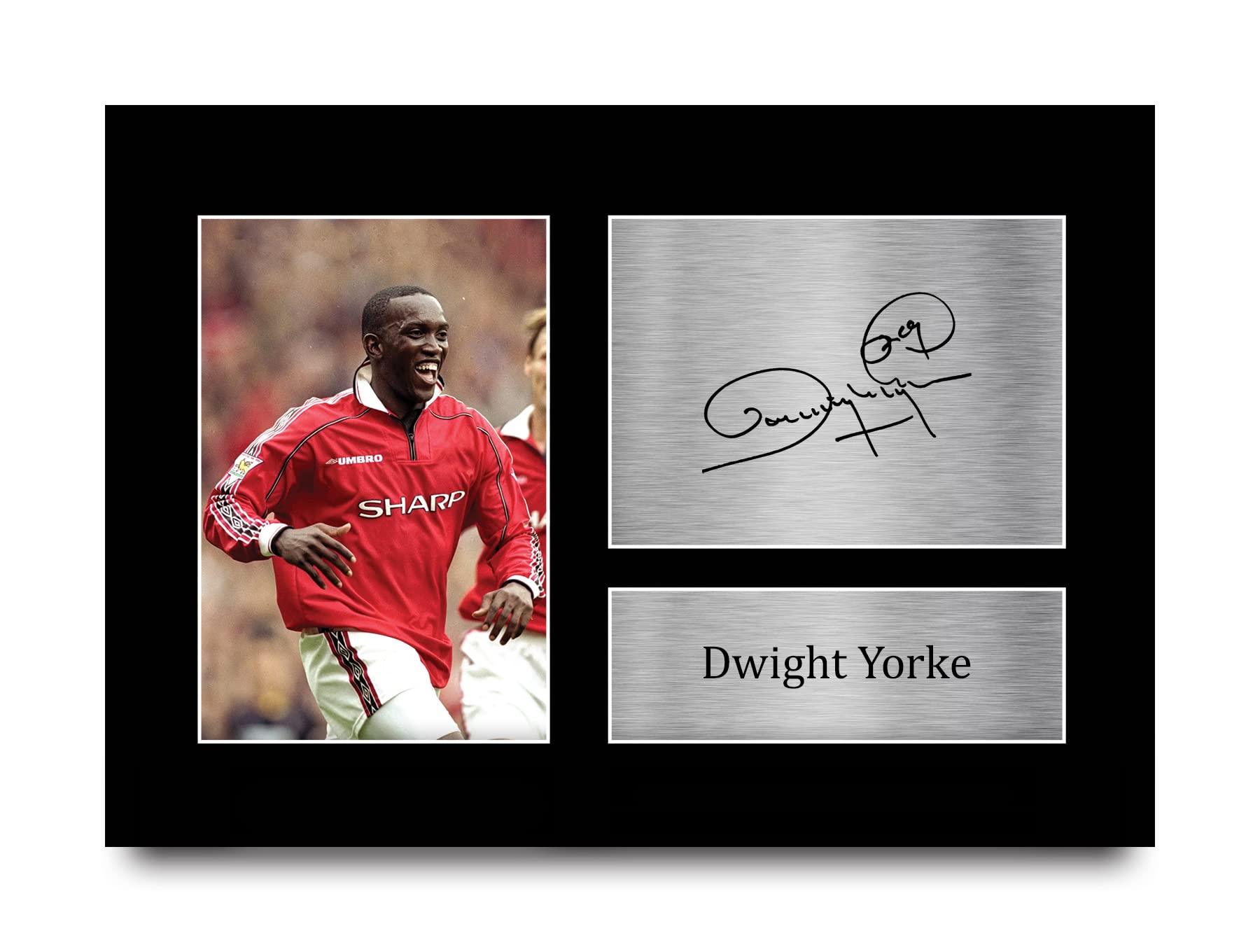HWC Trading A4 Dwight Yorke Gifts Printed Signed Autograph Picture for Fans and Supporters - A4