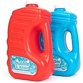 Darice 2 Pack 128oz Bubble Solution Refill for Bubble Machines &amp; Blowers - Easter, Weddings, Birthdays, Outdoor - 4 Big Bubble Wands Included - Non-Toxic Safe for Toddlers &amp; Kids, Colors May Vary